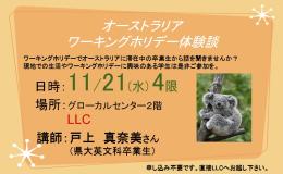★イベント予告★11/21(水)4限ワーキングホリデー体験談を聞く