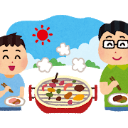 バーベキューのイラスト「親子でBBQ」